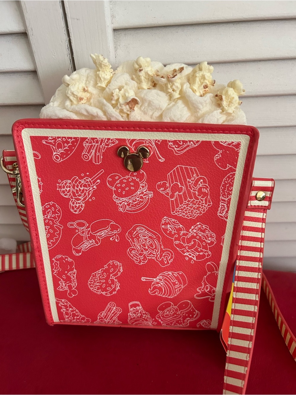 Disney Eats Red Popcorn Box Crossbody Bag